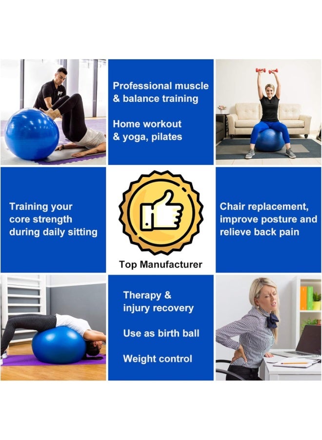 فاييت كرة تمارين اليوجا، كرة استقرار مقاومة للانزلاق ومضادة للانفجار مع مضخة سريعة - Image 5